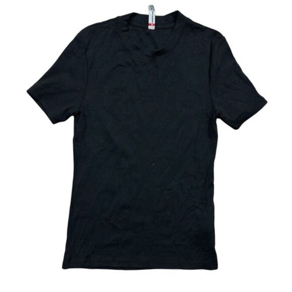NWOT American Giant Women's Luxe Rib Crew Tee Black Basic Size S Casual - Picture 2 of 7